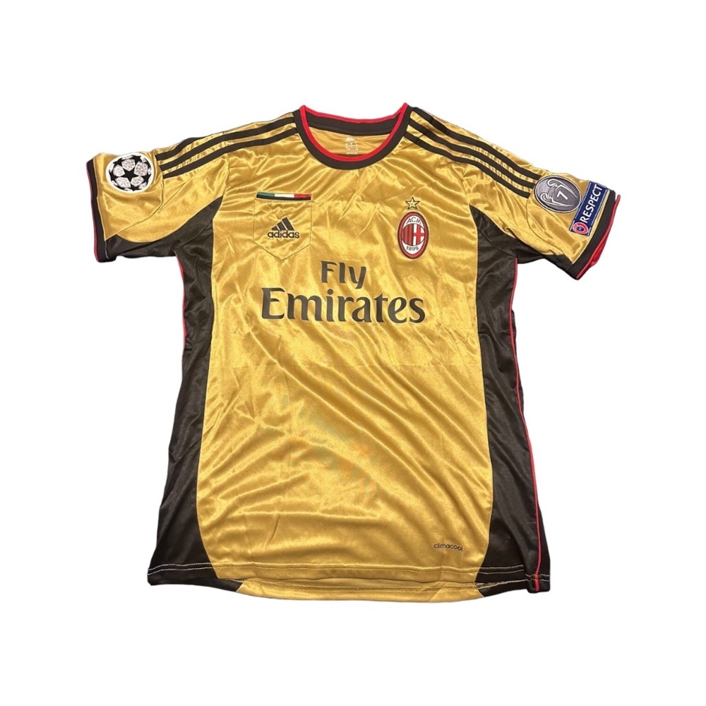 2013/14 AC MILAN third kit GOLD jersey KAKA soccer football jersey